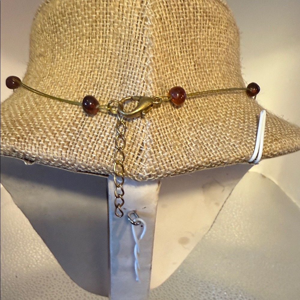 Elegant Amber Leaf Statement Necklace - image 5